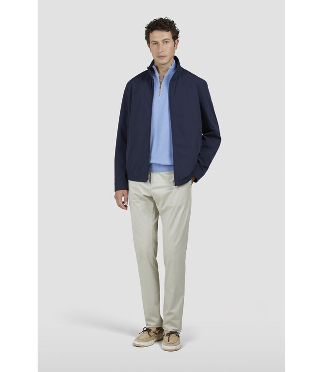 katoen cashmere zip trui lichtblauw