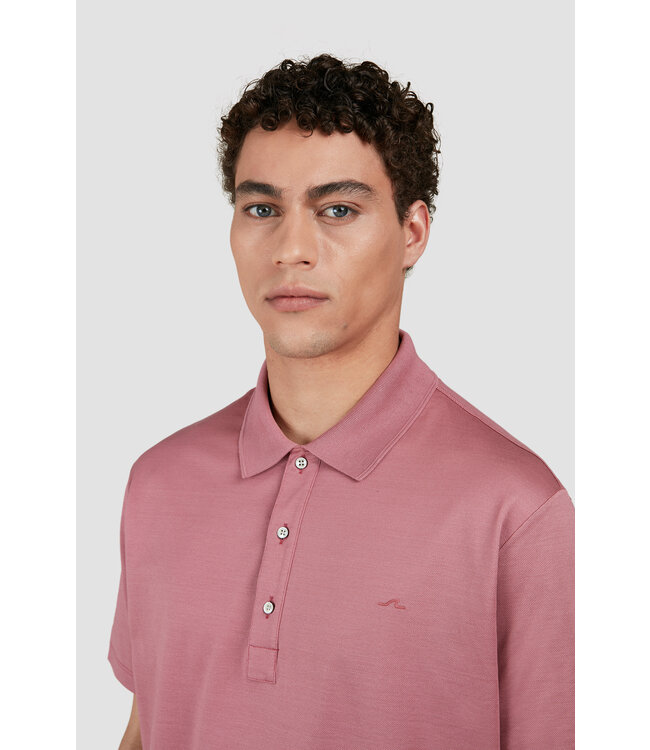 Silver korte mouw piqué polo aarde rood