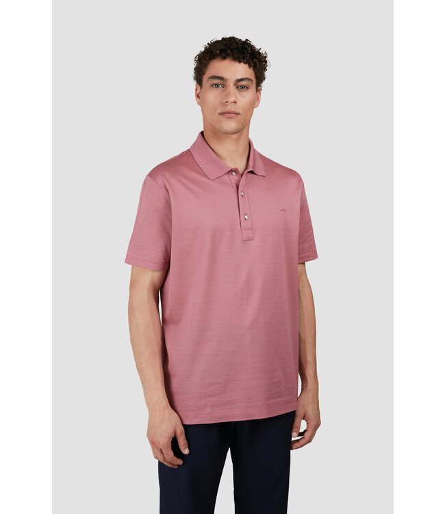 Silver korte mouw piqué polo aarde rood