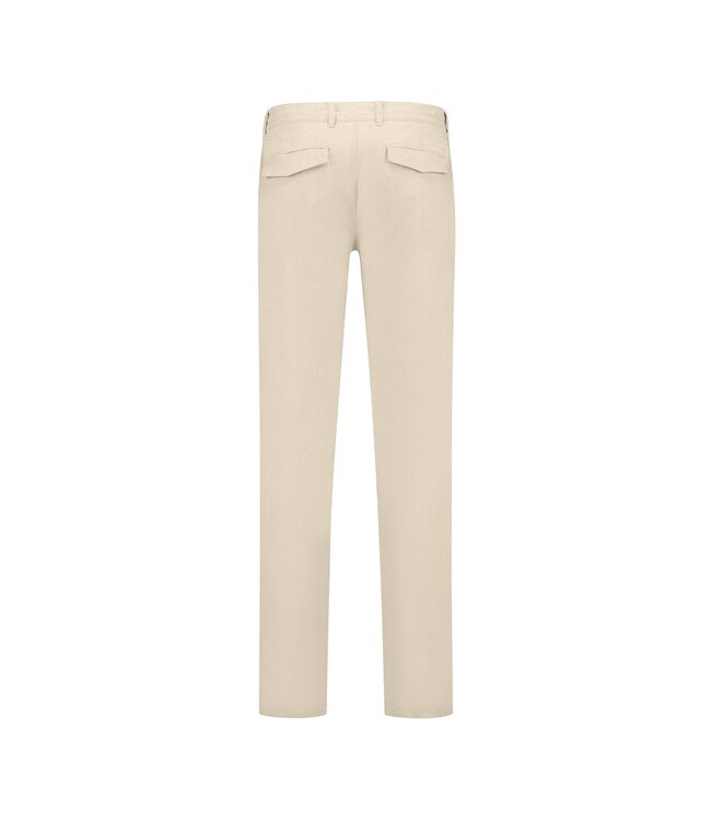 slim fit linnen chino beige