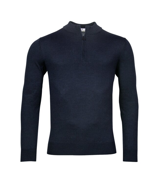 merino wollen half zip trui marine