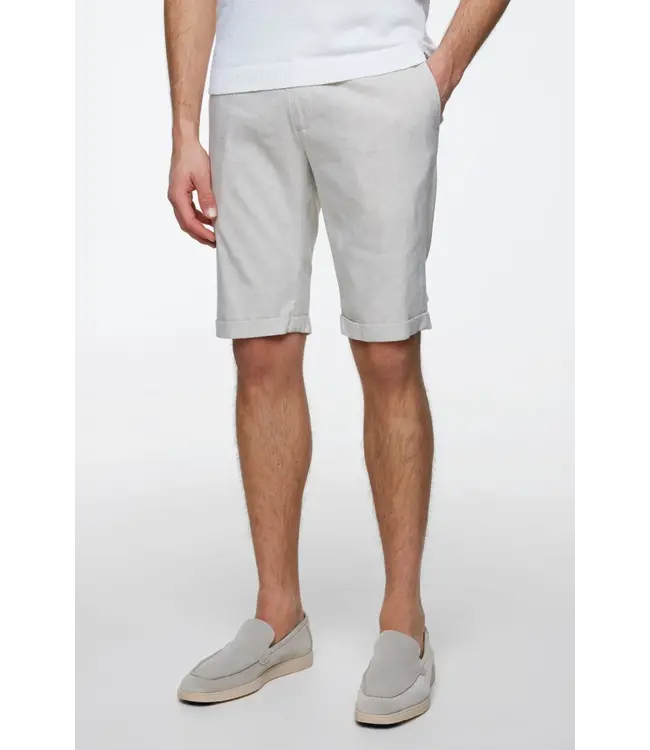 linnen stretch shorts zand