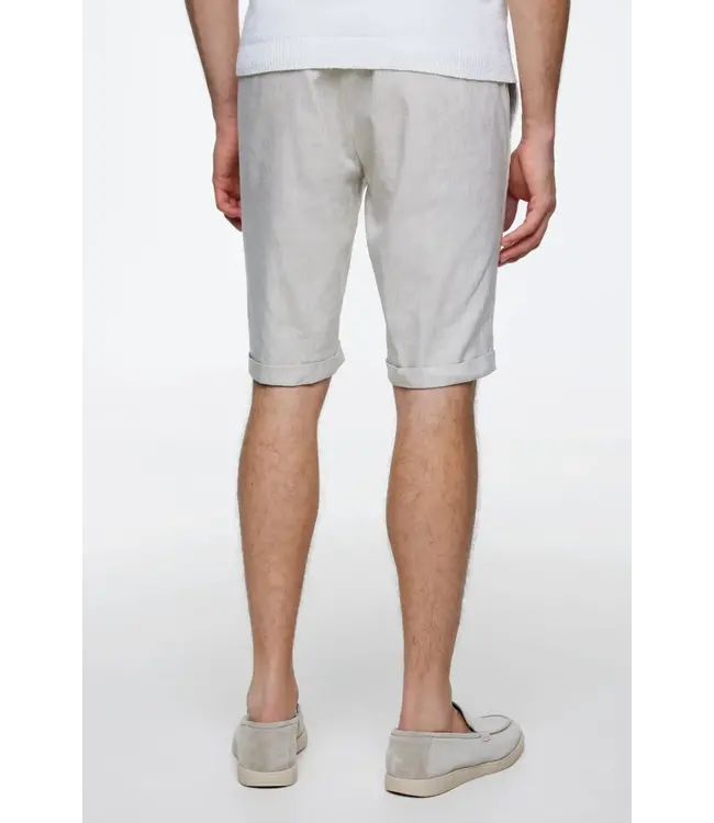 linnen stretch shorts zand