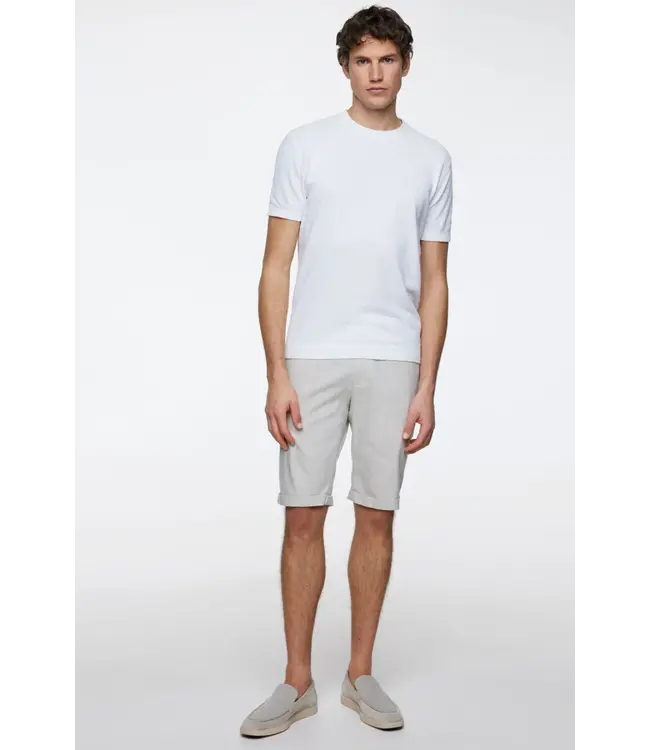 linnen stretch shorts zand