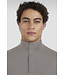 wollen zip trui met Alcantara® details lichtgrijs