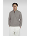wollen zip trui met Alcantara® details lichtgrijs