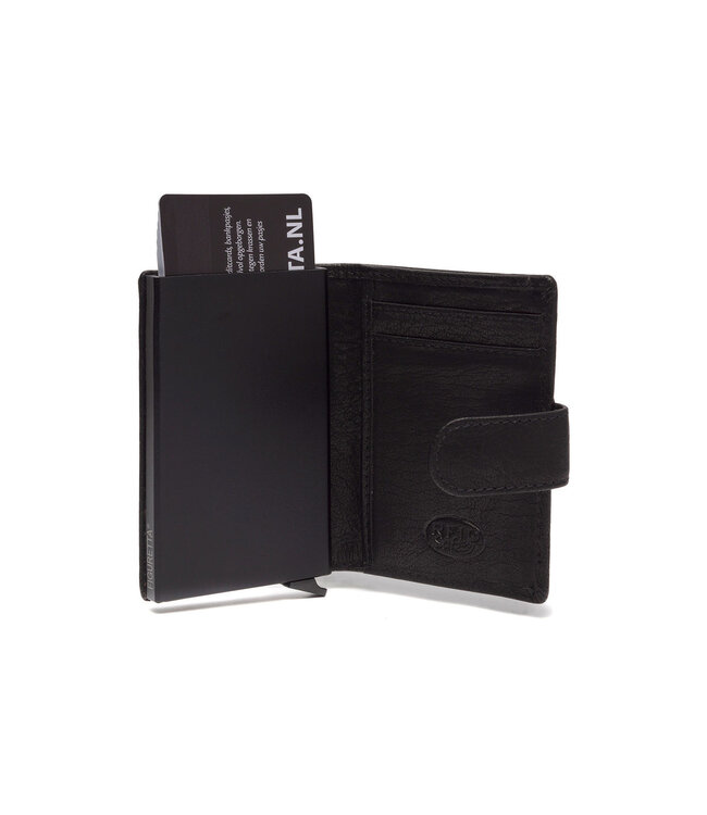 leren pashouder Prague zwart