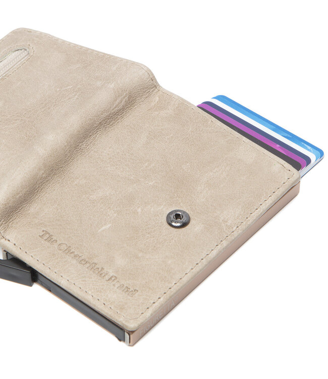 leren pashouder Prague off white