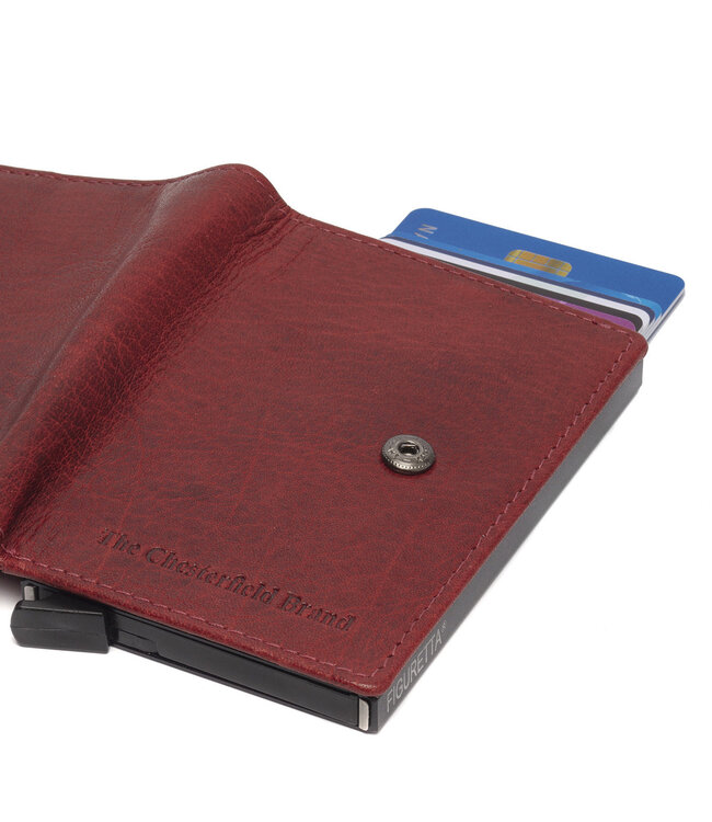 leren pashouder Prague rood