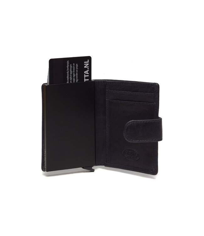 leren pashouder Prague marine