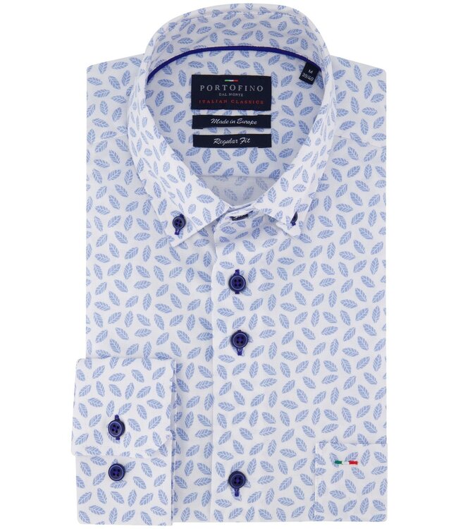 regular fit overhemd bleu blaadje