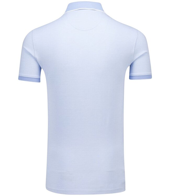 korte mouw piqué polo lichtblauw