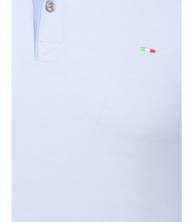 korte mouw piqué polo lichtblauw