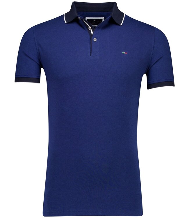 korte mouw piqué polo donkerblauw