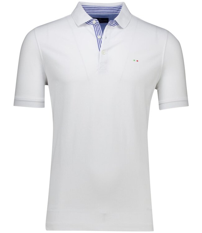korte mouw pique polo wit