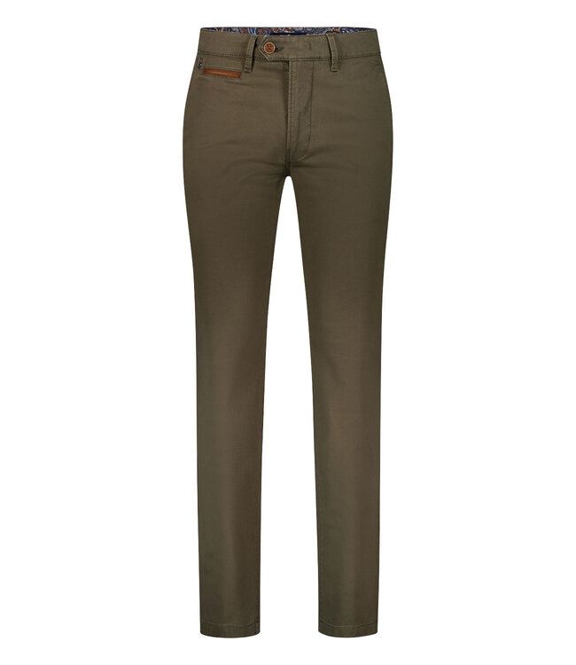 Benny-3 modern fit winter chino groen