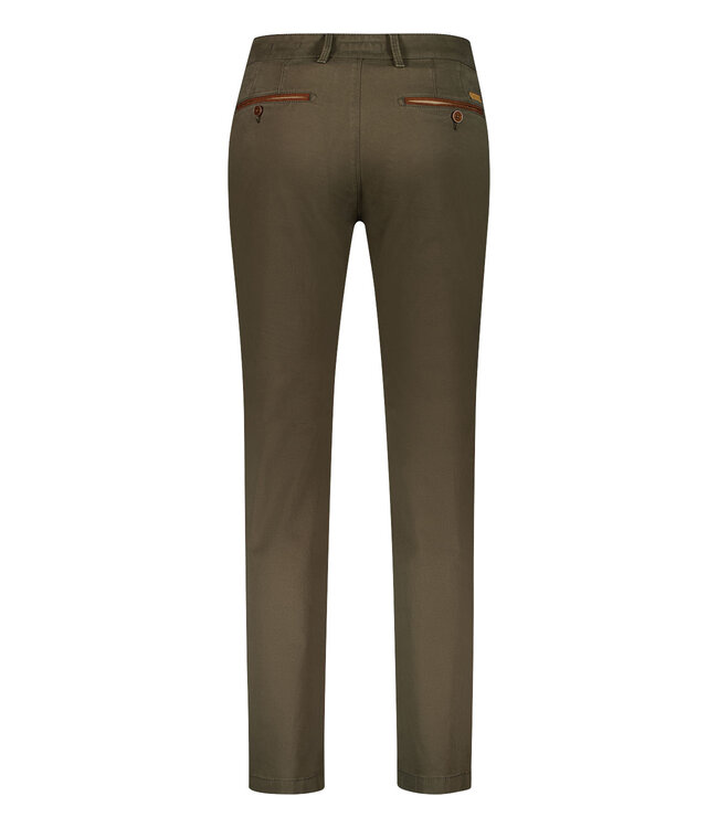 Benny-3 modern fit winter chino groen
