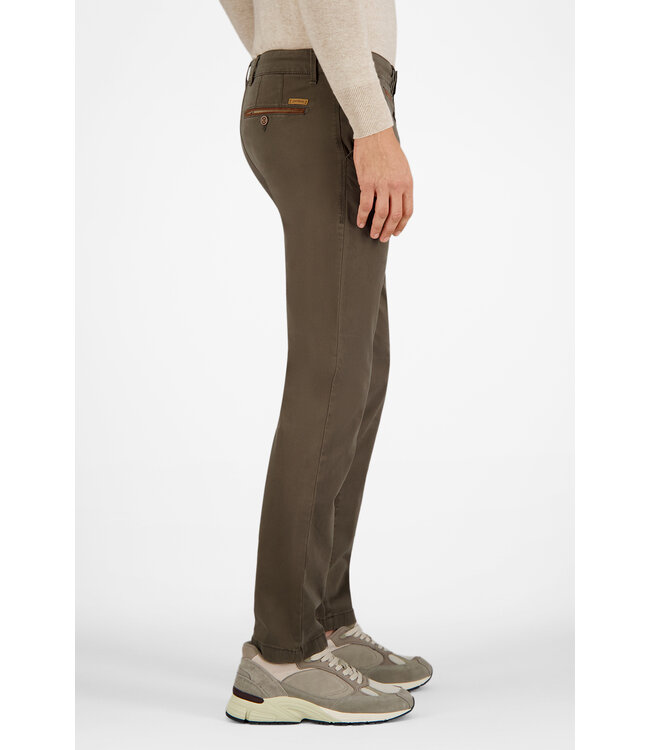Benny-3 modern fit winter chino groen