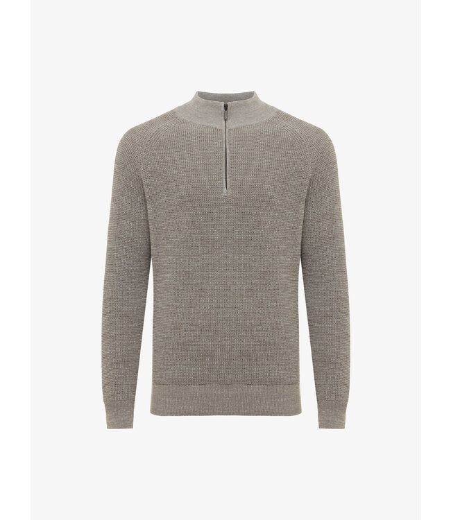 half zip trui bruin