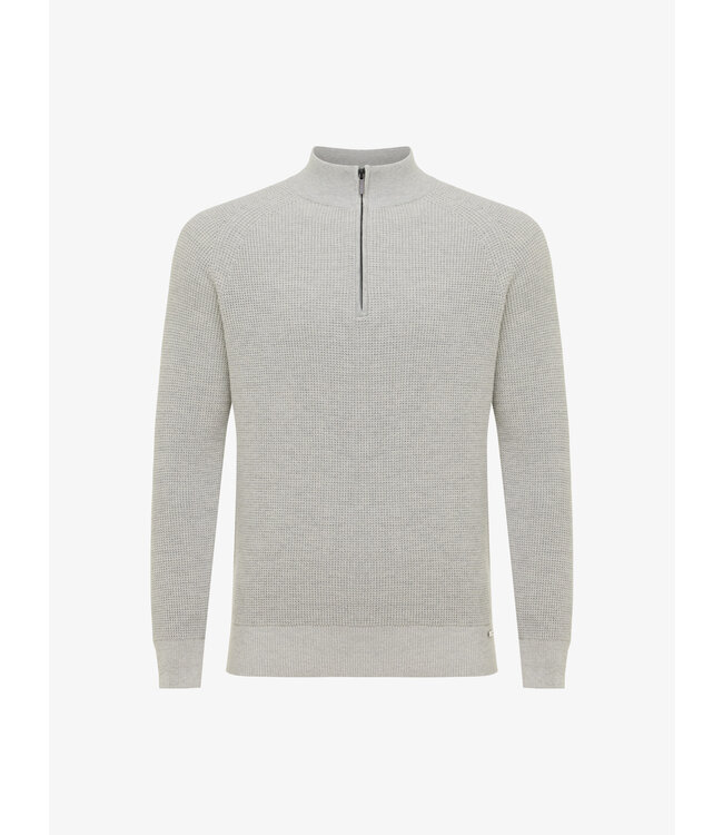 half zip trui lichtgrijs