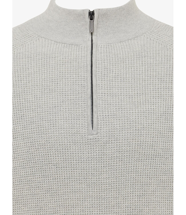 half zip trui lichtgrijs