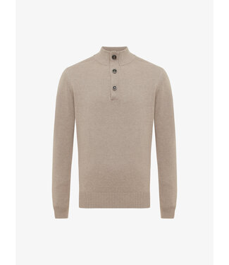 Gentiluomo half buttonzip trui beige