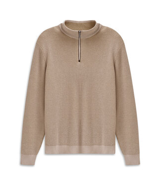 Bugatti half zip trui beige