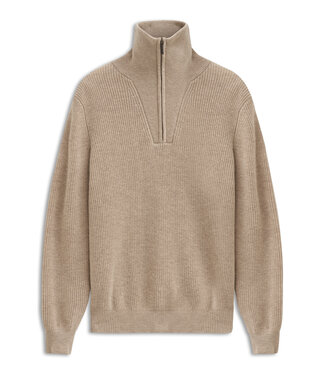 Bugatti half zip trui beige