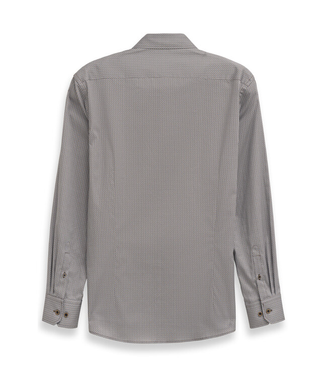 modern fit overhemd taupe print