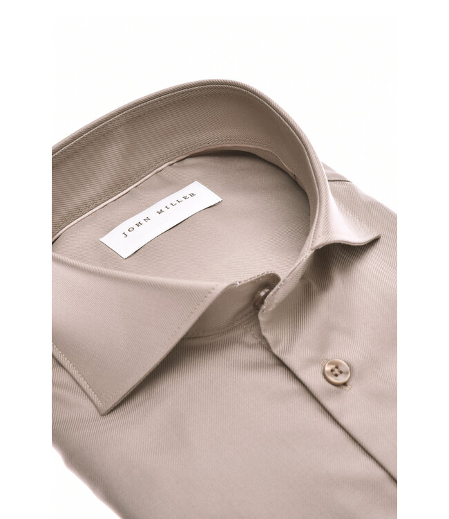 slim fit non iron overhemd lichtbruin