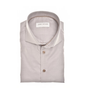 John Miller slim fit non iron overhemd middenbruin