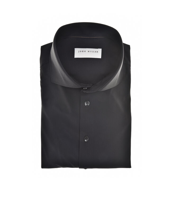 slim fit hyperstretch overhemd zwart