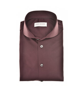 John Miller slim fit jersey overhemd donkerrood
