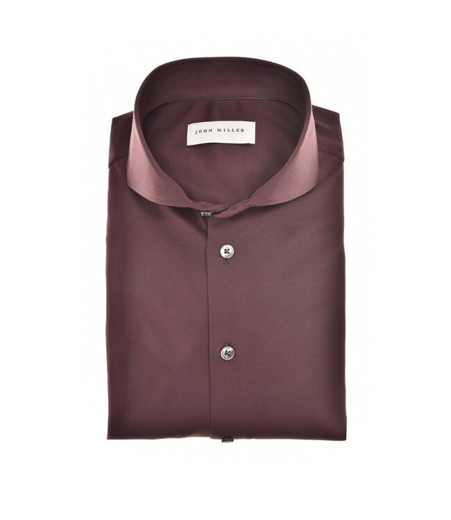 slim fit jersey overhemd donkerrood