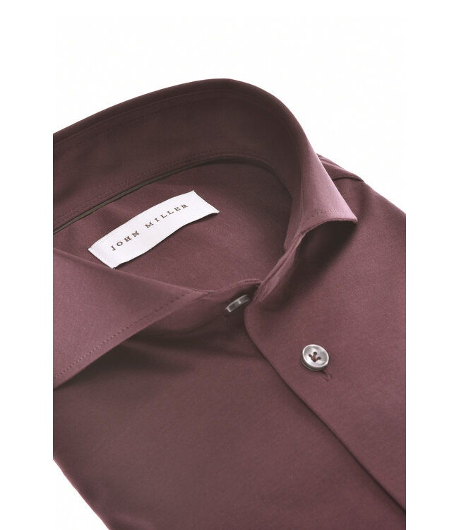 slim fit jersey overhemd donkerrood