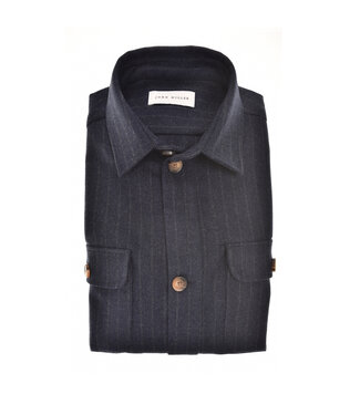 John Miller wollen overshirt donkerblauw