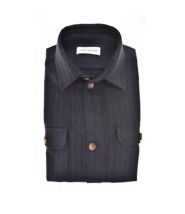 wollen overshirt donkerblauw