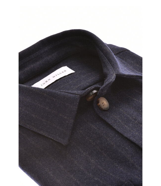 wollen overshirt donkerblauw