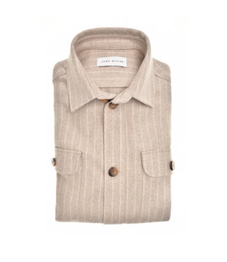 John Miller wollen overshirt zand