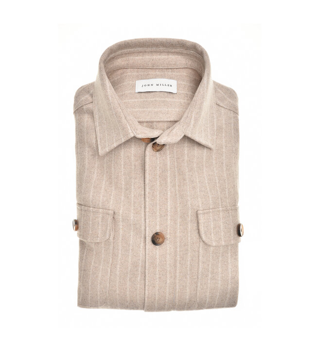 wollen overshirt zand