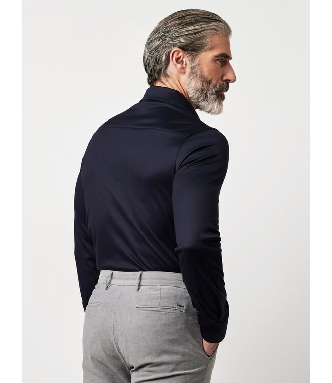 two-ply jersey overhemd marine