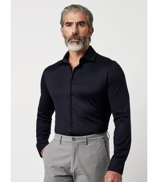 two-ply jersey overhemd marine