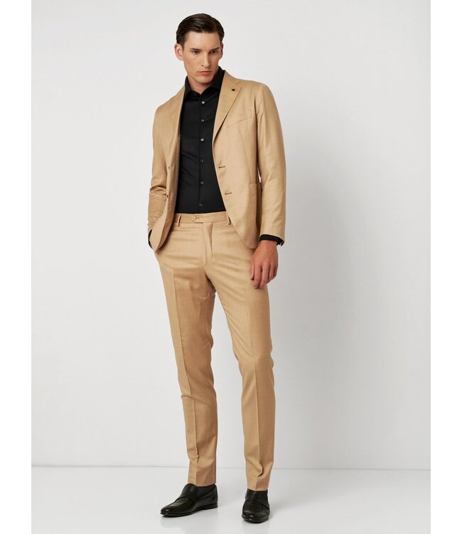 two-ply jersey overhemd zwart