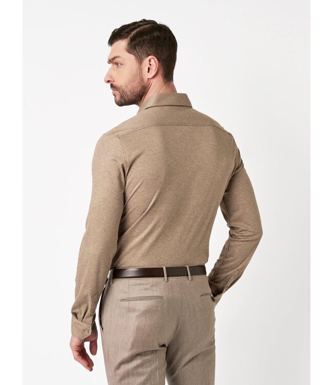 jersey overhemd bruin