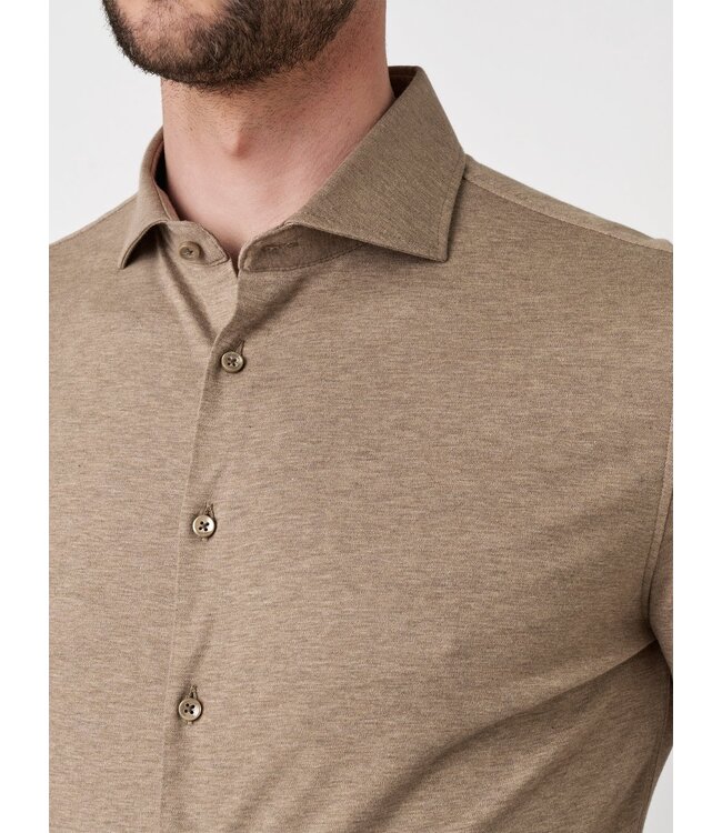 jersey overhemd bruin