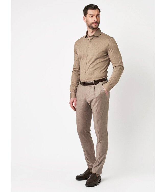 jersey overhemd bruin