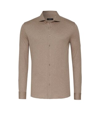 Desoto Luxury jersey overhemd bruin