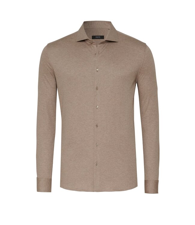 jersey overhemd bruin