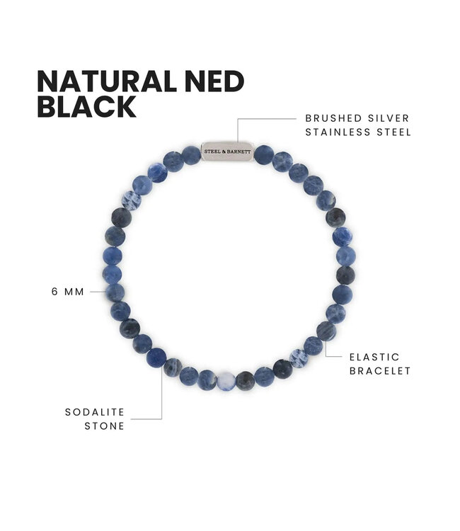 Natural Ned edelsteen armband matt sodalite