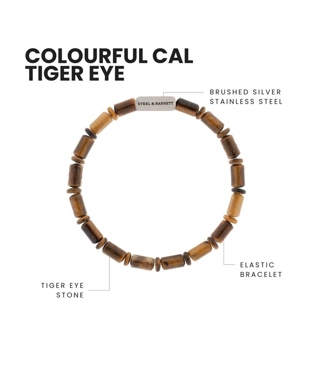 Colourful Cal edelsteen armband tijgeroog